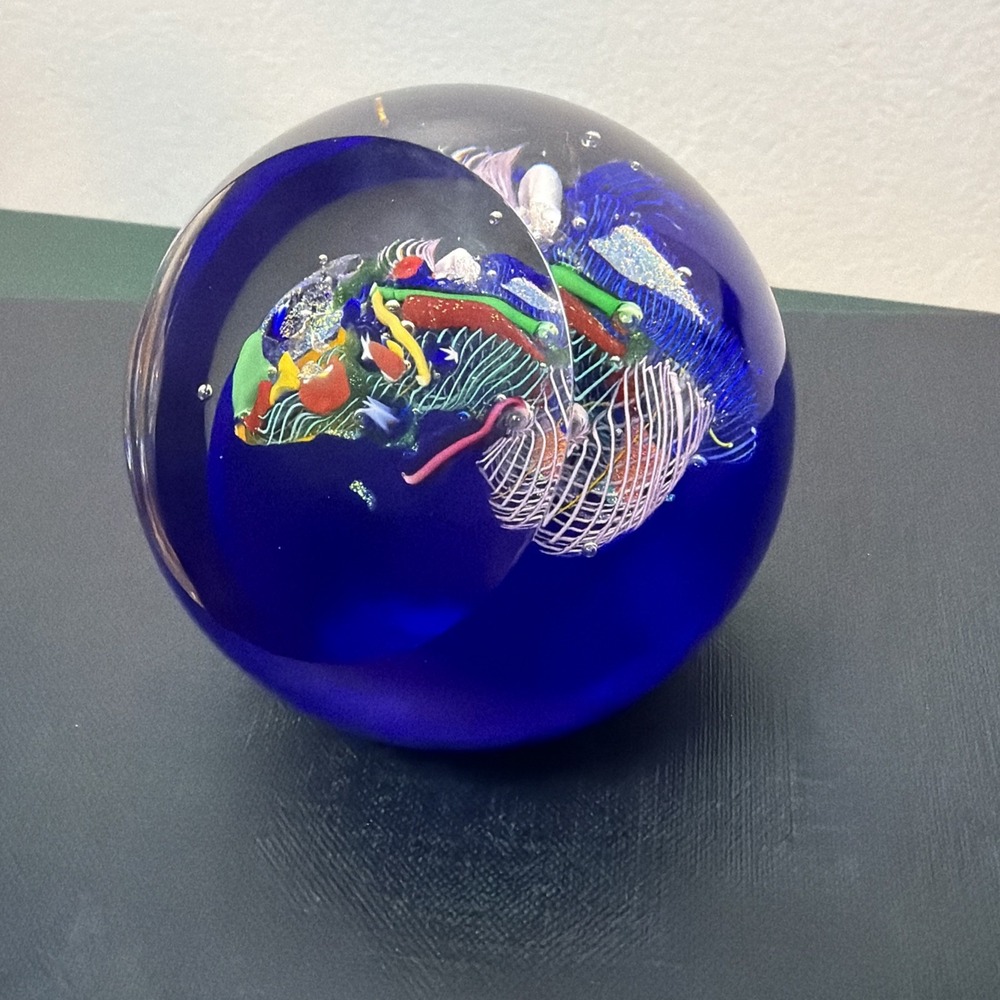 Glass Eye Studio "End Of The Day" Art Glass RARE Paperweight 2004 Confetti VTG - Picture 11 of 13